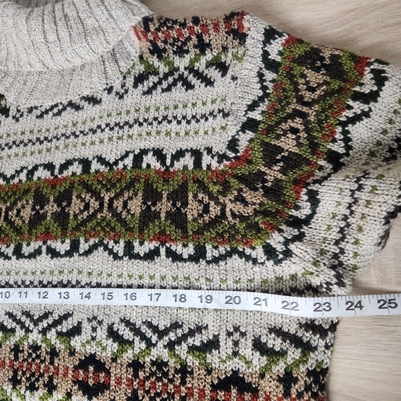 Vintage Women's Chunky Knit Turtleneck Oversized Sweater Large - Picture 10 of 14